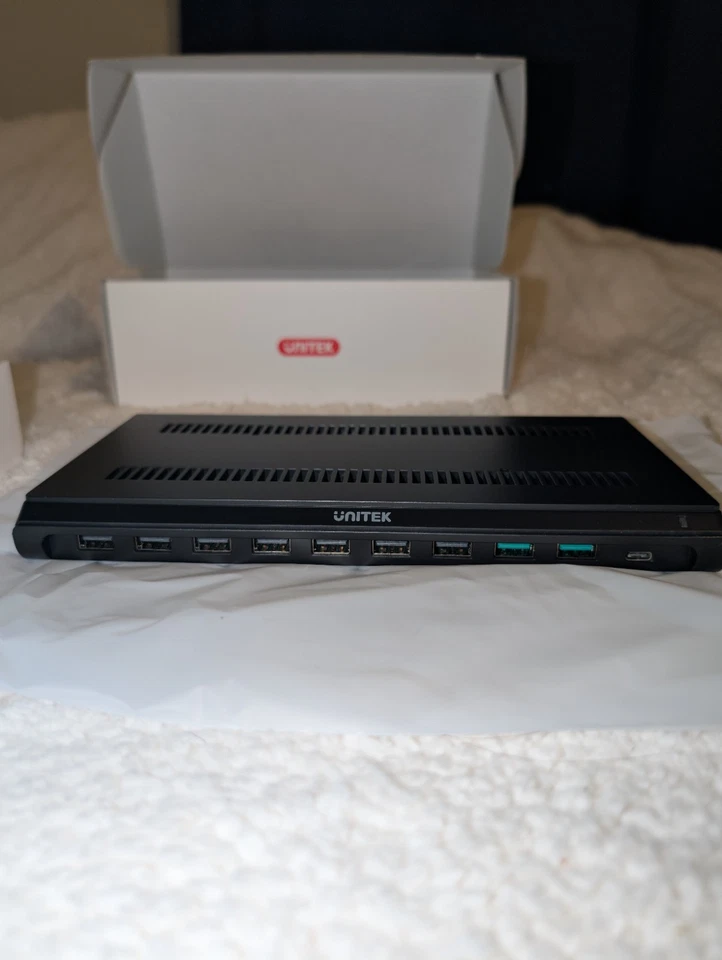 Unitek 120W 10 Puertos Tipo C Organizador de Carga para Teléfonos y Tabletas, Negro Foto 3 de 4