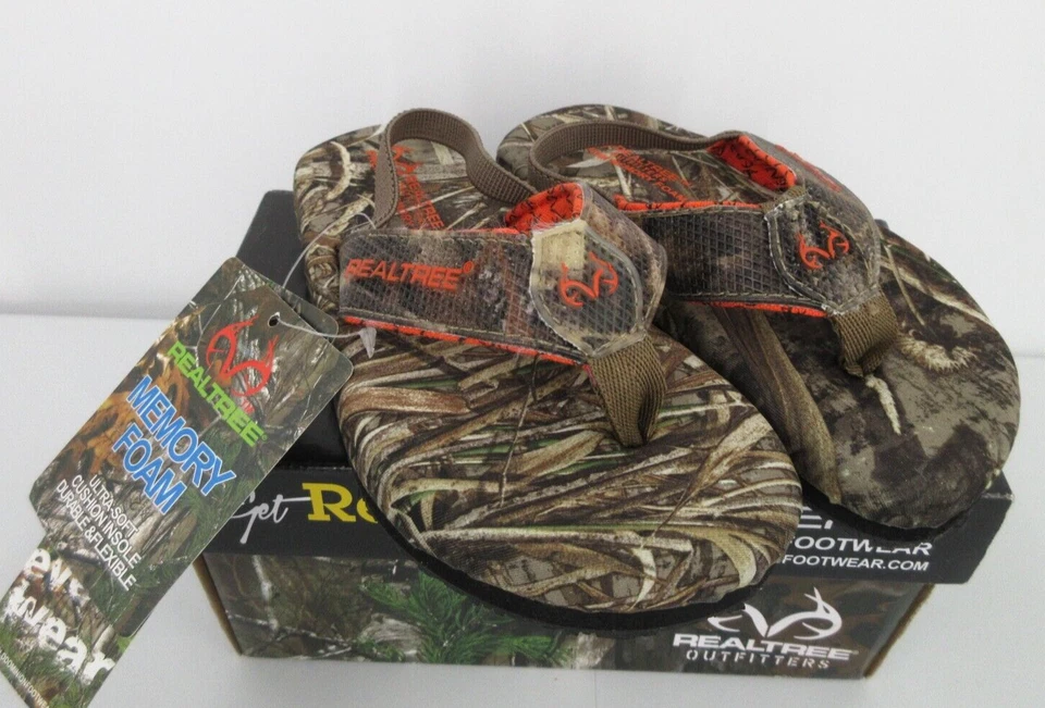 REALTREE OUTFITTERS SANDALS Toddler Boy Size 10 Memory Foam CAMOFLAGE New In Box - Image 2 of 4