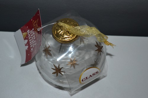 9cm Blow Glass Hanging Gold Stars Bauble Christmas Tree Decoration Ornament - Picture 3 of 5