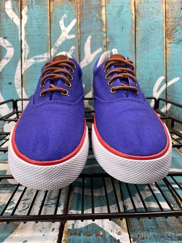 Polo Ralph Lauren Forestmont II Shoes 7D Canvas Upper Blue/Red/Brown - Picture 3 of 9