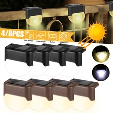 Solar Powered LED Deck Light Step Stairs Patio Fence Lamp Waterproof Path Garden