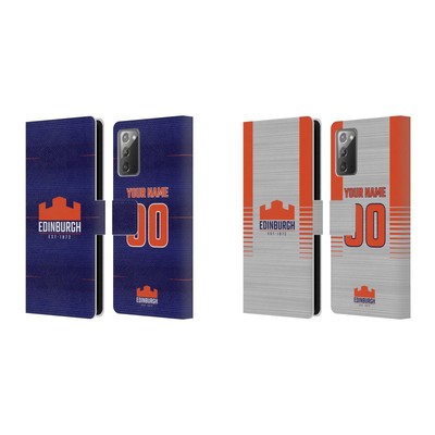 CUSTOM EDINBURGH RUGBY 2023/24 KIT LEATHER BOOK CASE FOR SAMSUNG PHONES 2