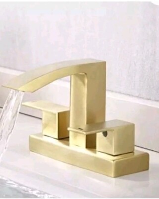 KES Brushed Brass Bathroom Faucet 2 Handles 3 Hole 4 Inches Centerset L4101LF-BZ