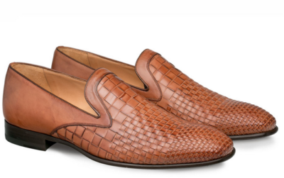 NEW MEZLAN men\'s sirocco loafers in cognac Mezlan R20658 Woven Leather Hybrid Loafers (MZ3620  main image 3