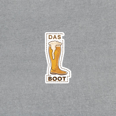 Das Boot Beer Sticker - German Drinking Boot Glass Vinyl Decal #5127