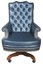 north hickory furniture tufted blue leather executive office chair nailhead trim