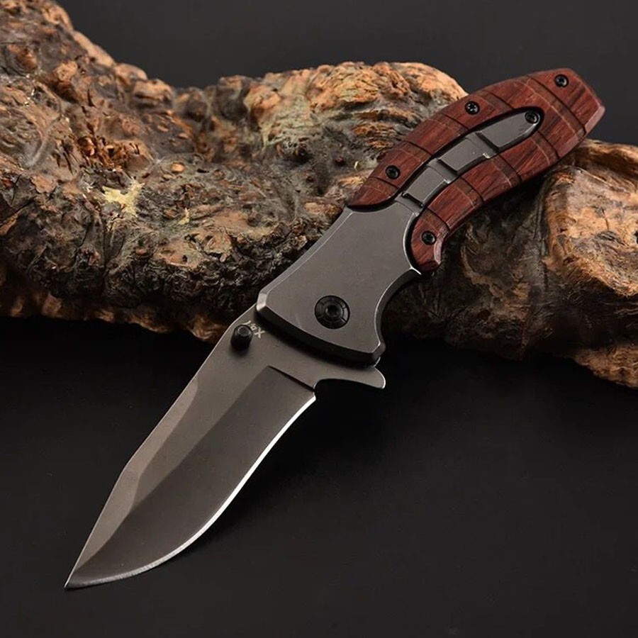 Outdoor Italian Folding Knife Hunting Camping Fishing Tactical Pocket