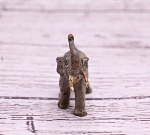 Original Tiny Antique Austrian Vienna Cold Painted Bronze of Elephant - Picture 5 of 14