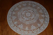Heritage Lace Rectangular Polyester White Christmas Tabletopper Round 45" (100)