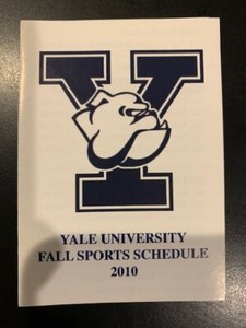 Yale University 2010 Fall Sports Pocket Schedule