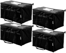 4 PACK Insulated BLACK Catering Delivery Chafing Dish Food Full Pan Carrier Bag