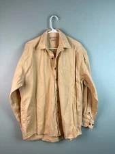 Vintage East Island Mens Sz LG Yellow Button Up Shirt 100% Cotton Brushed Twill