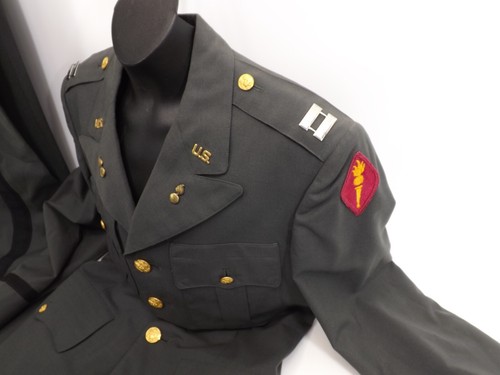 Vestido Ejército de Estados Unidos Uniforme de Lana Serge Abrigo Marcie Dale 36 Reg - Pantalones Pequeño y Pin Decoración - Imagen 12 de 24