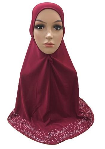 Muslim Women One Piece Amira Long Headscarf Pull On Ready Full Cover Wrap Hijab - Picture 7 of 61