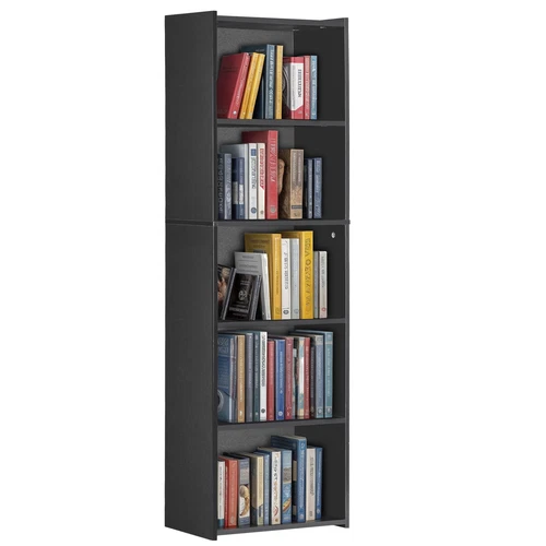 5 Tier Bookcase Bookshelf Display Rack Storage Shelves Shelving Unit, Black