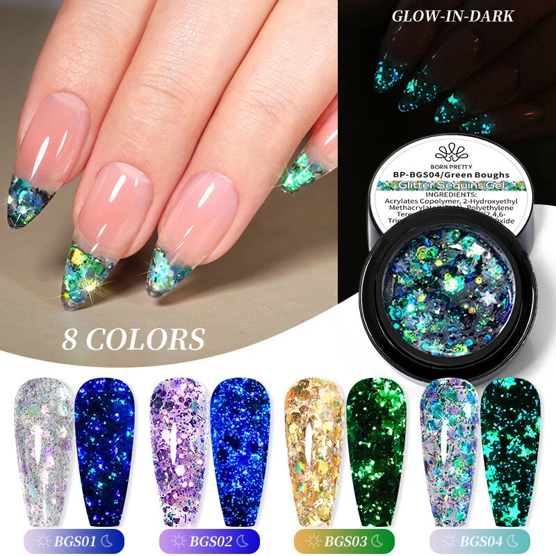 Glitter glow in the dark nails cheap