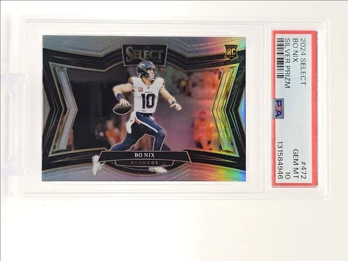 BO NIX 2024 SELECT FIELD LEVEL ROOKIE FOOTBALL SILVER RC PSA 10 Q0004