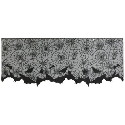 Northlight Spider Webs and Bats Halloween Valance Decoration - 5.25'