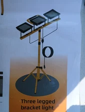 3x6500 Lumen Work Lights w Stand, 3 Adjustable Head LED Work Light, w Adjustable