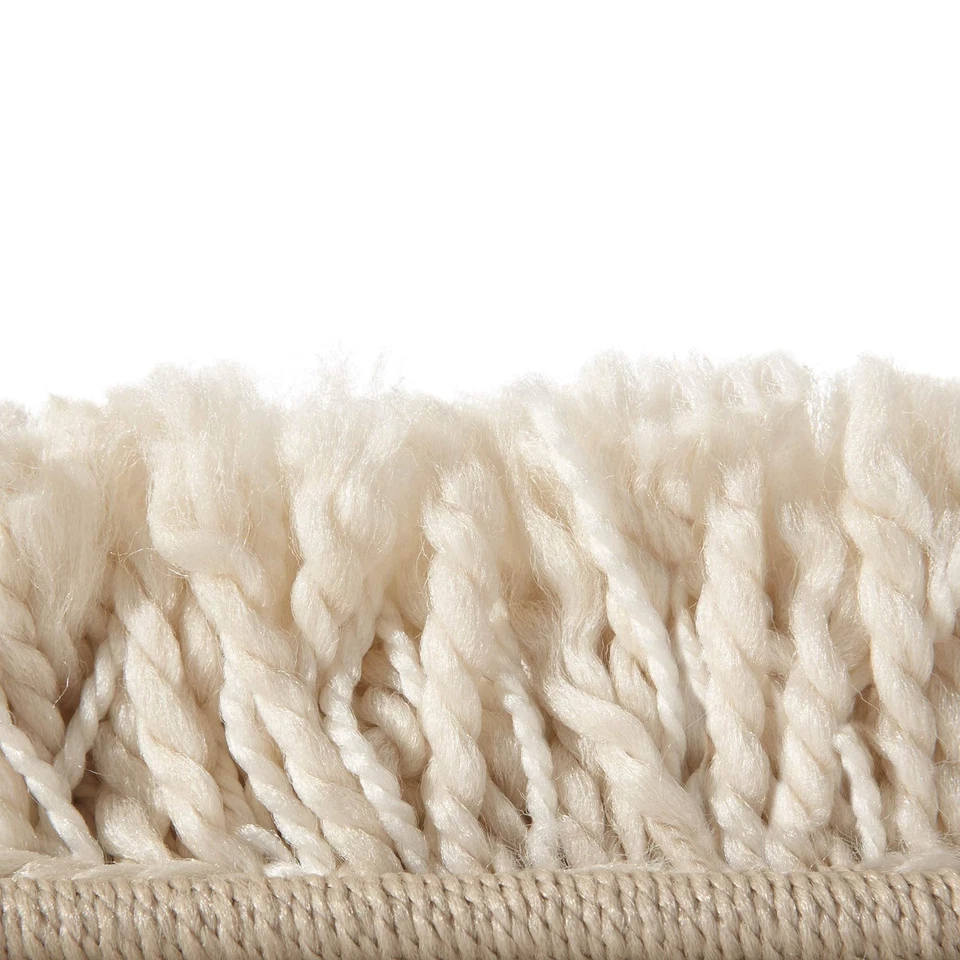 Shaggy Carpet for Bedroom, Living Room, 7 ft 10 in x 9 ft 10 in, Solid Ivory - Image 3 of 4