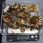 Lot of 178 grams misc used vintage costume jewelry - mostly gold tone