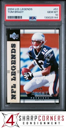 2004 UPPER DECK LEGENDS #51 TOM BRADY PATRIOTS PSA 10