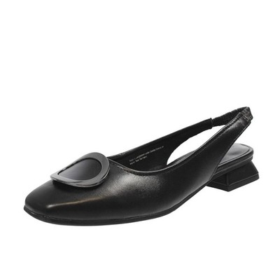 Marco Tozzi Ballerinas Slingback Leder mit schwarzem Absatz - Damenschuhe