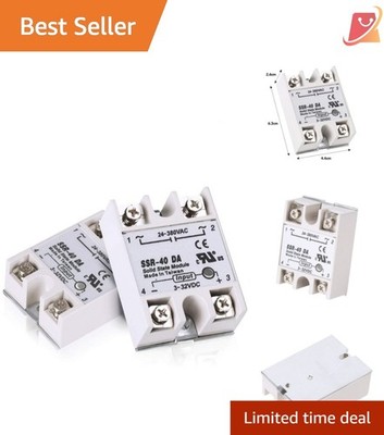 2pcs Solid State Relay 40A 250V DC to AC Control Auto High Current Module