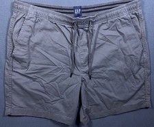 GAP Men's Gray Casual Shorts XXL Elastic Waist Drawstring Beach Comfort