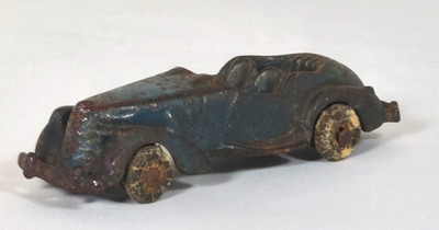 Vintage ARCADE Cast Iron Roaster Coupe - Blue