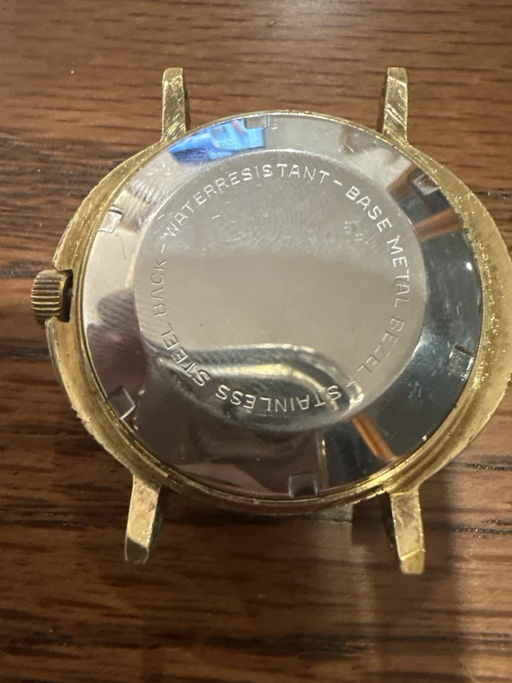 Reloj Hombre Benrus UFO Automático Día-Fecha 17 Joyas Dorado Años 60-70 De Colección Foto 3 de 4