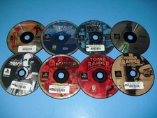 Lot of 8 PS1 disc only games GOOD! Batman Beyond WWF Attitude Mayhem Tomb Raider