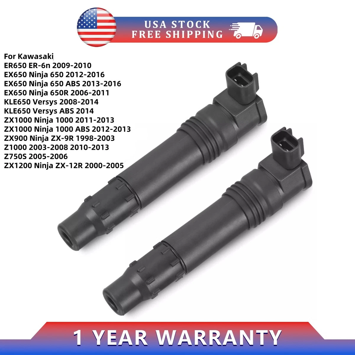 2x Ignition Coils For Kawasaki Ninja 650R EX650 2006-2011 Ninja