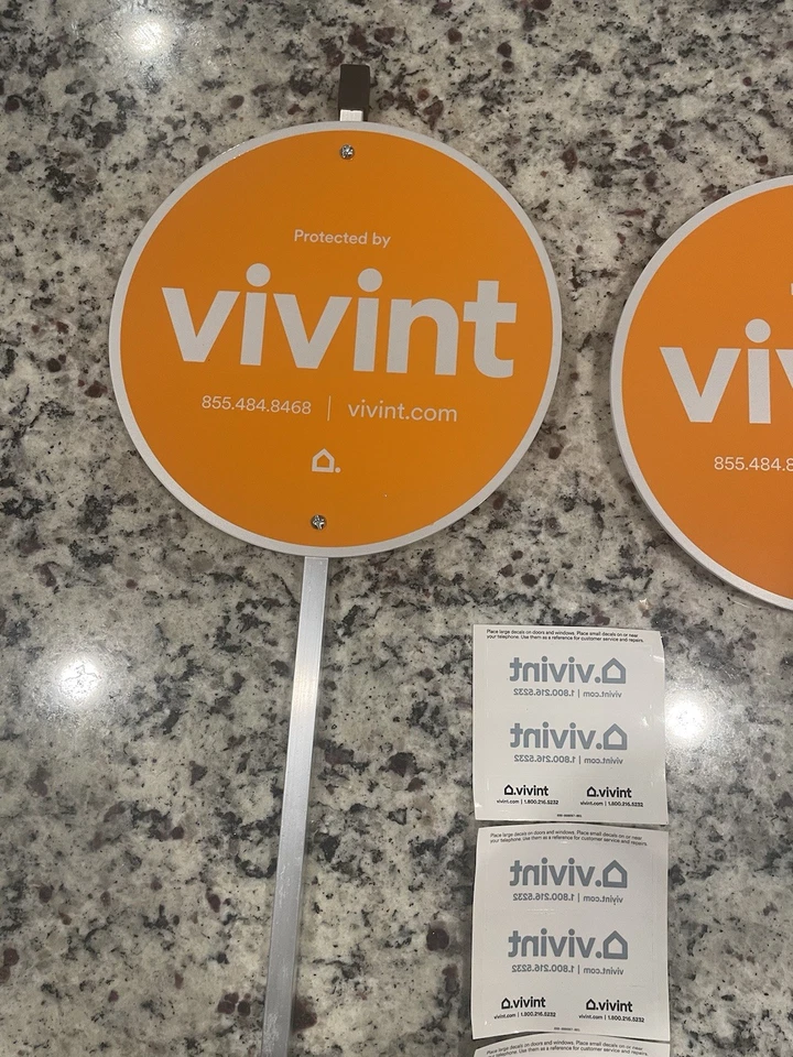 2 - VIVINT. Reflective Security Yard Sign w. 12 Decals *** BRAND NEW *** - Image 2 of 4