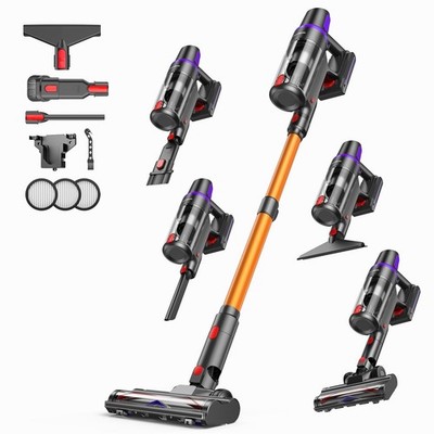 Cordless Vacuum Cleaner for Home, 550W 45KPa Powerful Suction with HEPA Filte...