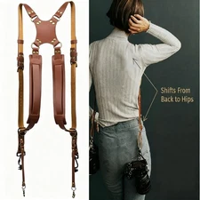 Adjustable Genuine Leather Camera Straps For DSLR Comfortable Shoulder Harness