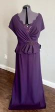 Elegant Mother Of The Bride Dress In Plum Size 14