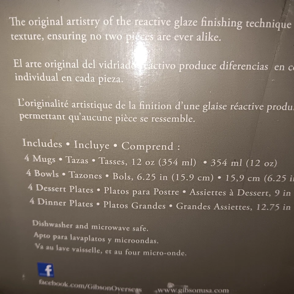 Elite Gibson Amalfi 16 Piece Stoneware Dinnerware Set - Image 3 of 3