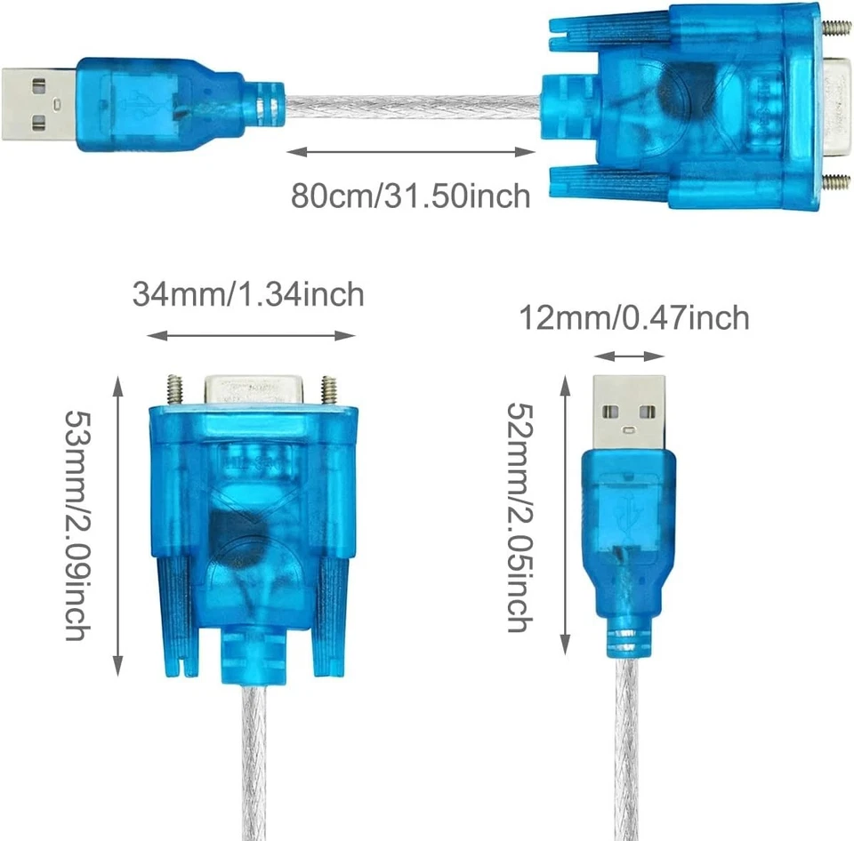 USB to RS232 Serial Cable Adapter DB9 9 Pin Male to USB 2.0 Type A with Chipset - image 4 of 4