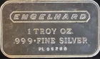 Engelhard Ingot Rare Repeat Serial Number Bullion-0.999 Silver 1 Oz Art Bar Vtg