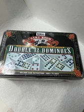 NEW Totes Game Room 91 Shiny Dominoes With Color Dots Double 12 Dominoes Game