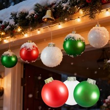 9Pcs Outdoor Christmas Decorations,12 in Large Inflatable Balls for Yards,