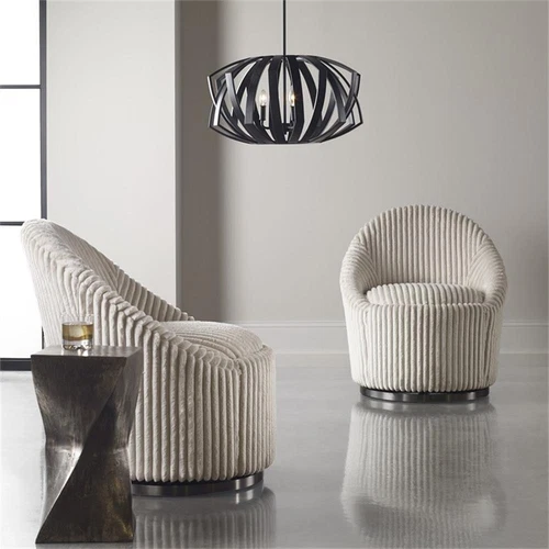 Uttermost Thales 3-Light Stainless Steel Geometric Pendant Light in Black - Picture 6 of 6