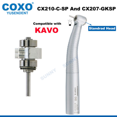 COXO Pieza de mano dental Fibra óptica Turbina de alta velocidad Acoplador LED Ajuste KAVO NSK - Imagen 19 de 28
