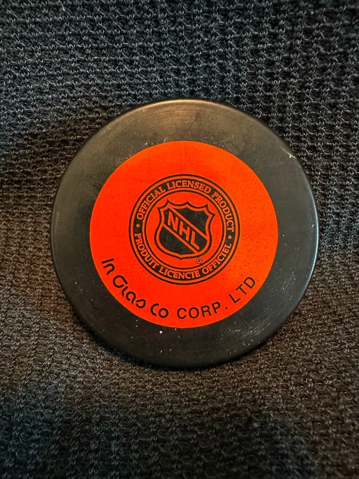 Disco de hockey Ed Belfour autografiado de colección NHL Chicago Blackhawks Foto 2 de 2