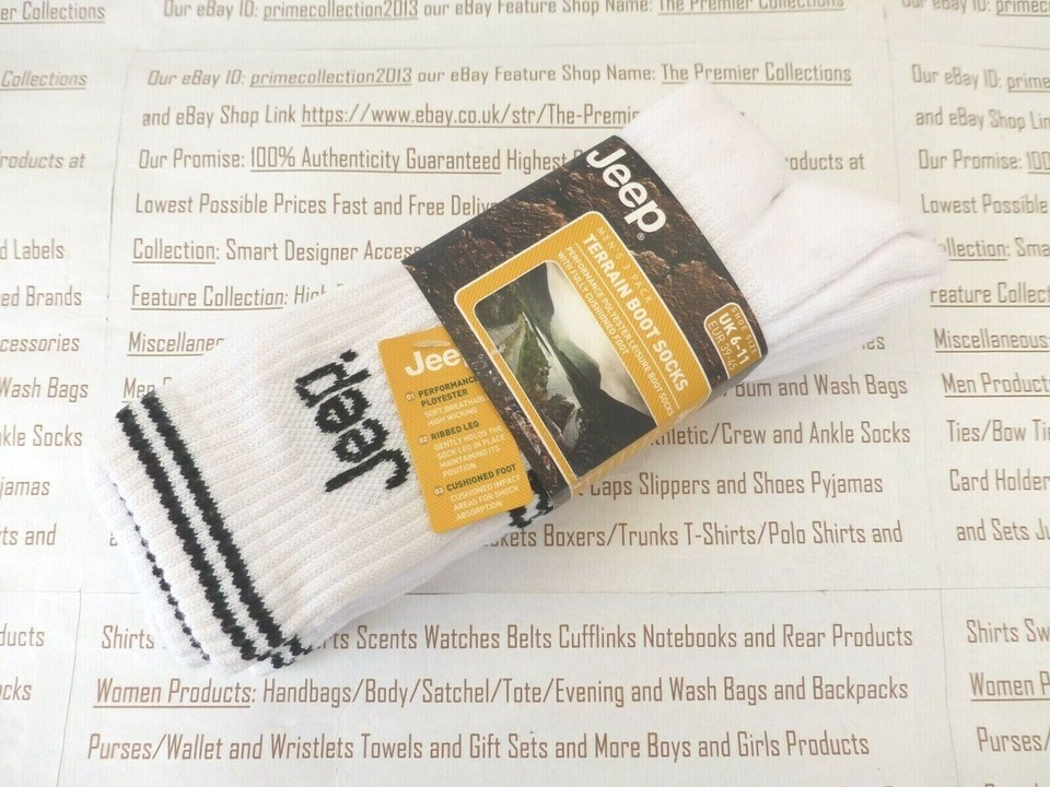 Jeep Herrensocken 3 Paar – Dick Gepolstert, Für Wandern & Arbeit, Größe 39–45, Schwarz