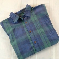 VTG LEE Cotton Blend Full Button Long Sleeve Plaid Flannel Shirt Men's Size L