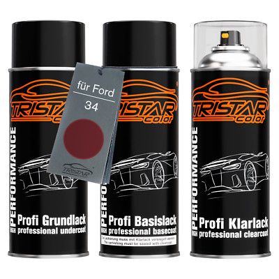 Autolack Spraydosen Set für Ford 34 Deep Rosso Metallic Amarenarot Metallic