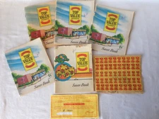 Vtg Top Value Stamps Books 4 Full Plus Extra Stamps & Certificate for 100 Stamps