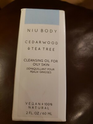 NIU BODYCEDARWOOD & TEA TREE Cleansing Oil for Normal Skin VEGAN 2 OZ/60ML NEW!